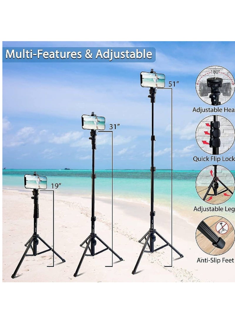 Tripod Stand With Selfie Stick Black