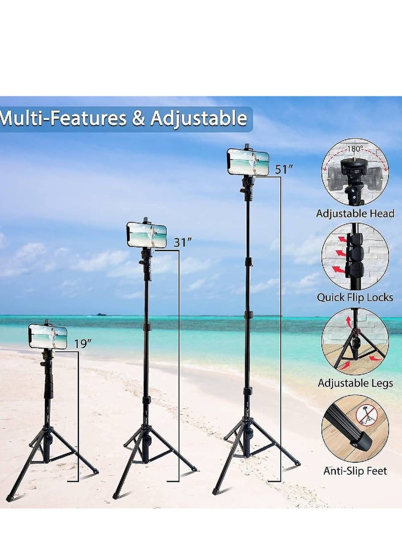 Tripod Stand With Selfie Stick Black