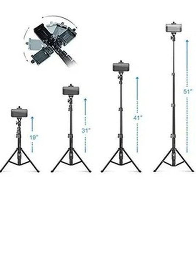 Tripod Stand With Selfie Stick Black