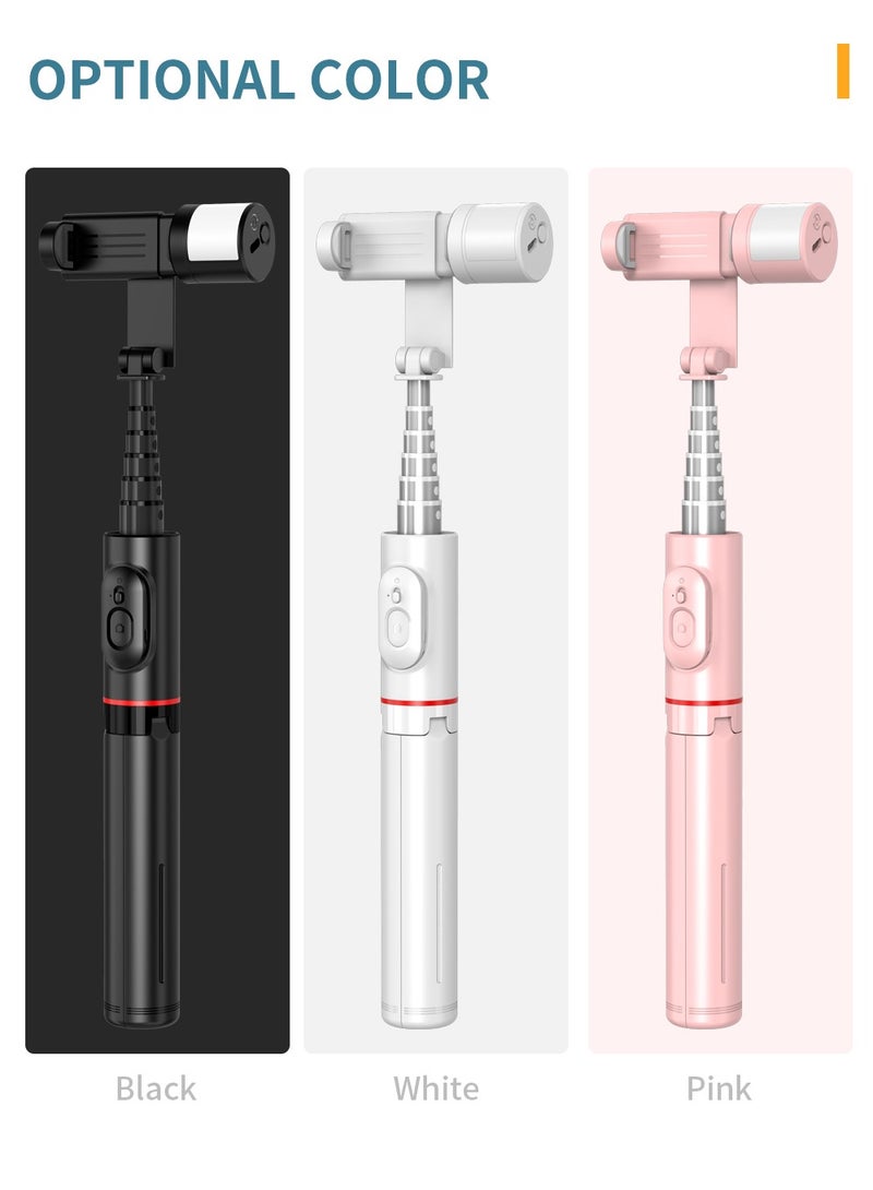 29.92”Selfie Stick Tripod with fill light, Extendable Aluminum Tripod with Rechargeable Bluetooth Remote, Compatible with iPhone and Android Smartphones, Perfect for Travel, Vlog, Video and Photo