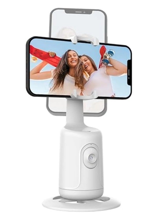 Auto Face Tracking Tripod - 360° Rotation Auto Tracking Phone Holder, No App, Phone Camera Mount with Remote and Gesture Control, Rechargeable Smart Shooting Holder for Video Recording, Tiktok