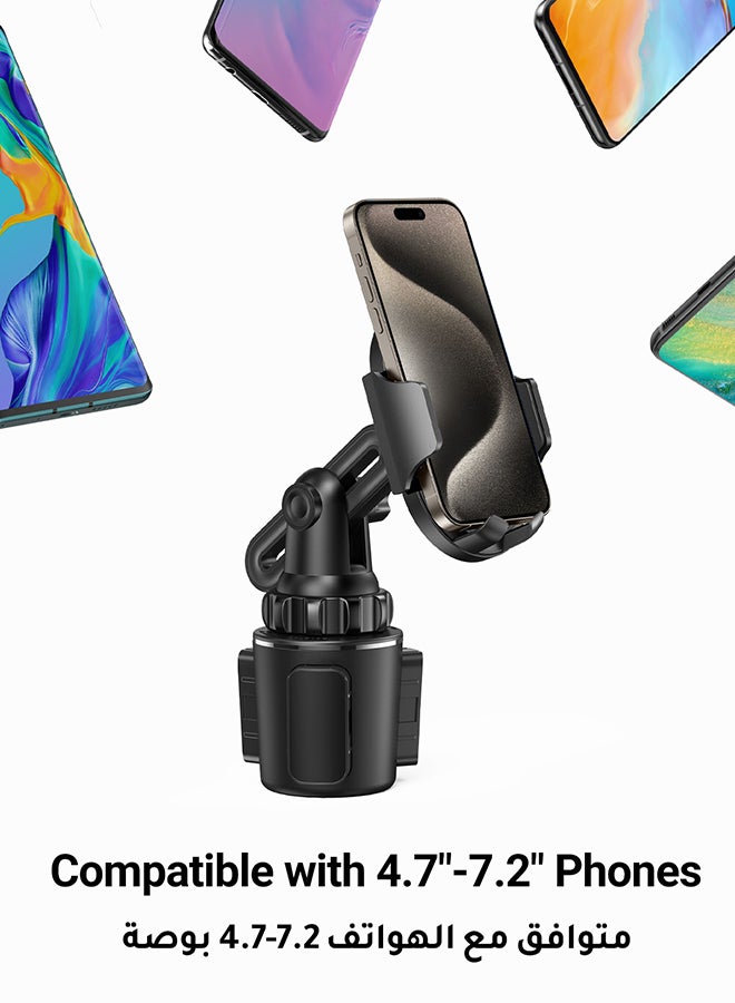 Car Phone Holder For Car Cup, Adjustable Car Cup Phone Holder, Rotatable Car Mount, Phone Holder Car, iPhone Holder, Cell Phone Holder For iPhone 15/16 Series,Galaxy S24 S23 Ultra Z Flip, Xiaomi etc Black