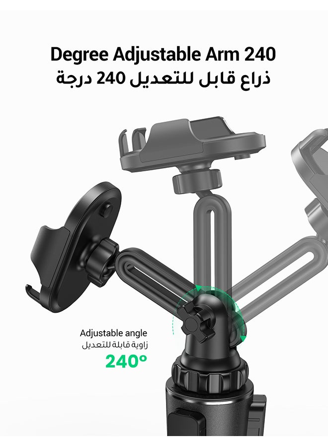 Car Phone Holder For Car Cup, Adjustable Car Cup Phone Holder, Rotatable Car Mount, Phone Holder Car, iPhone Holder, Cell Phone Holder For iPhone 15/16 Series,Galaxy S24 S23 Ultra Z Flip, Xiaomi etc Black