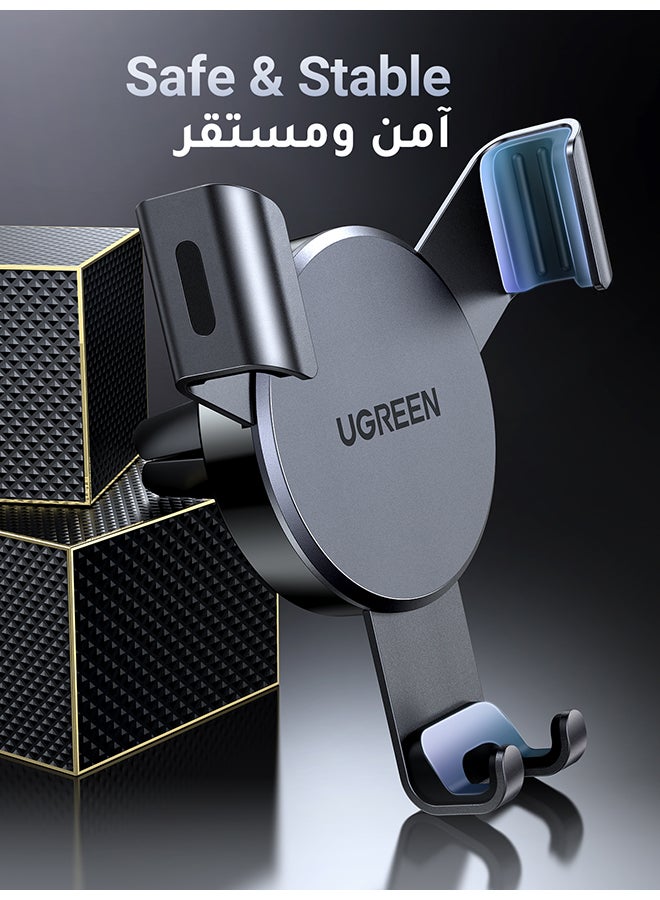 Car Phone Holder, Mobile Holder For the Car Air Vent Phone Holder Stand Car Auto Lock Gravity Mobile Phone Mount Ac Vent Car Mount Compatible iPhone 15/16 Series, Galaxy S24/S23 Z Flip 5 4, Xiaomi Black