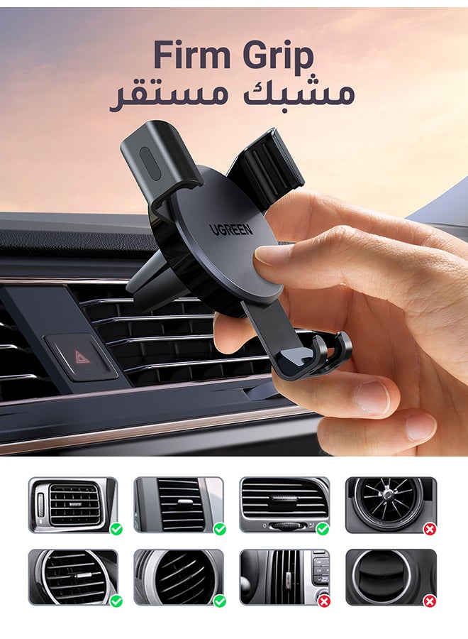 Car Phone Holder, Mobile Holder For the Car Air Vent Phone Holder Stand Car Auto Lock Gravity Mobile Phone Mount Ac Vent Car Mount Compatible iPhone 15/16 Series, Galaxy S24/S23 Z Flip 5 4, Xiaomi Black