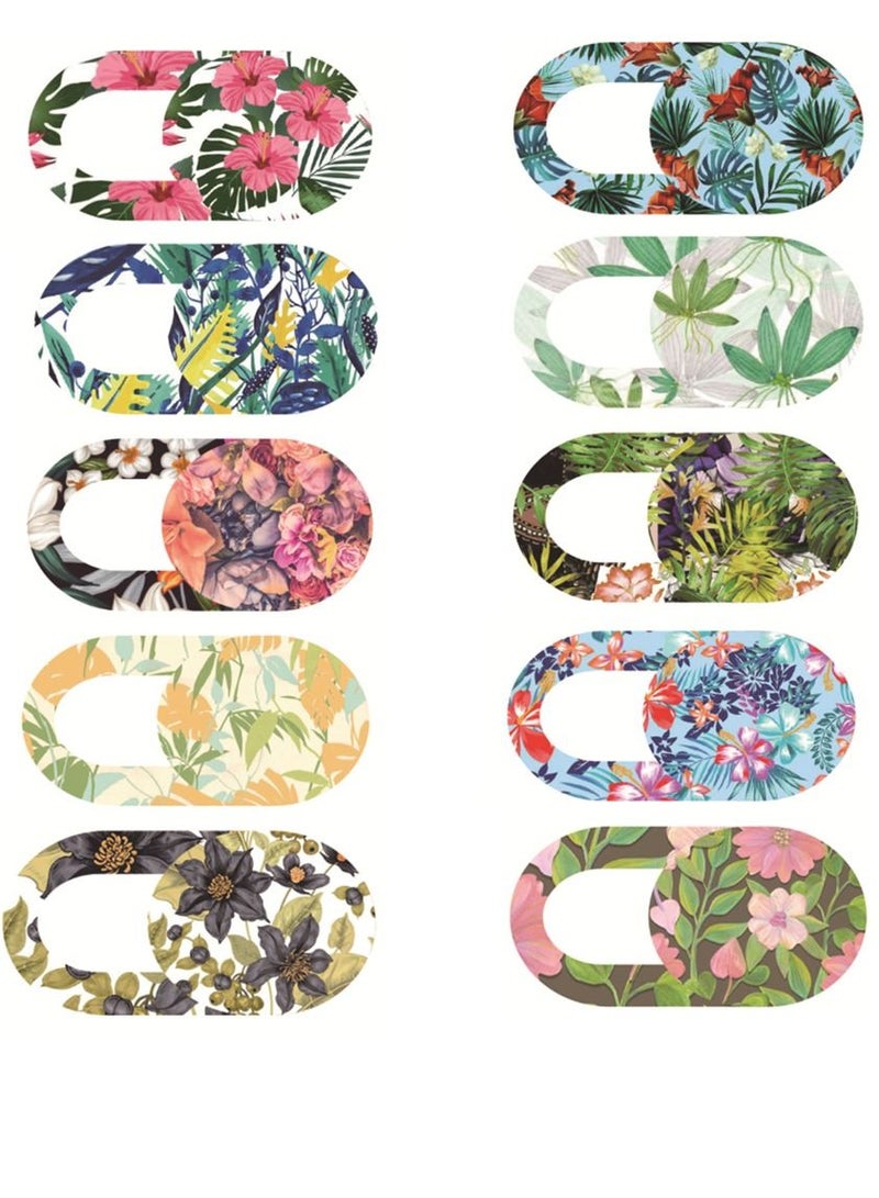 10 Pieces Webcam Cover, Laptop Camera Cover Slider Cute Slider, Floral Pattern Privacy