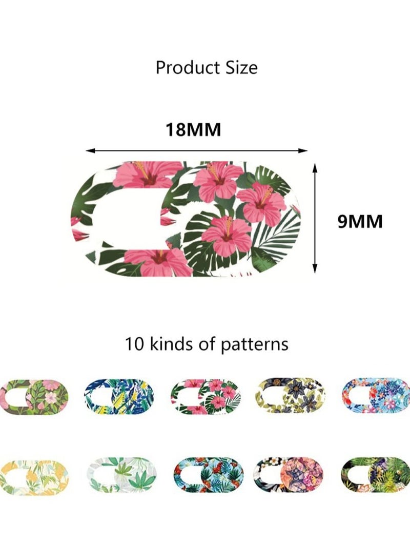 10 Pieces Webcam Cover, Laptop Camera Cover Slider Cute Slider, Floral Pattern Privacy