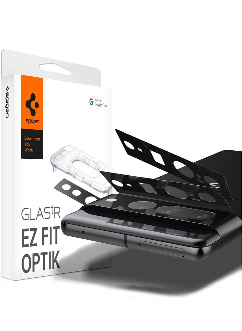 Glastr Ez Fit Optik for Google Pixel 7 Pro Camera Lens Screen Protector (2 Pack) Case Friendly - Black