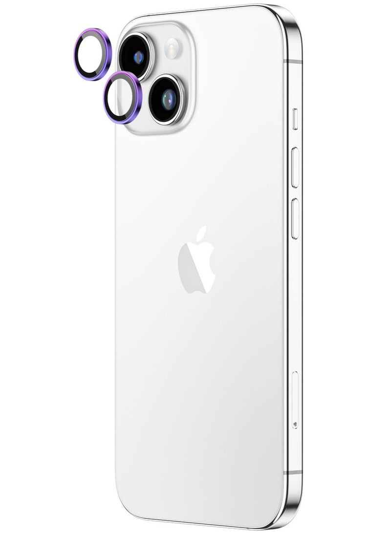 Supreme Tempered Glass for iPhone 15 and iPhone 15 PLUS Camera Lens Protector Aluminum AR Lens Defender - Symphony Purple