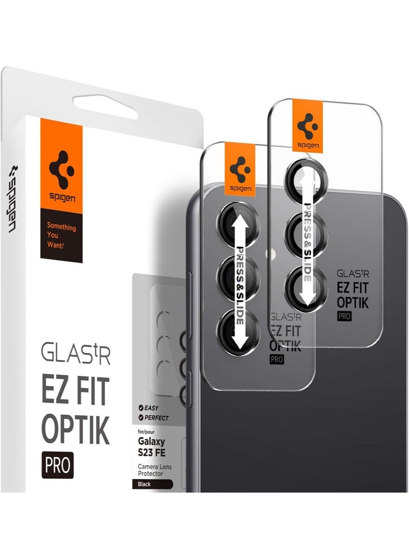 Glastr Ez Fit Optik PRO for Samsung Galaxy S23 FE Camera Lens Screen Protector - Black [2 Pack]