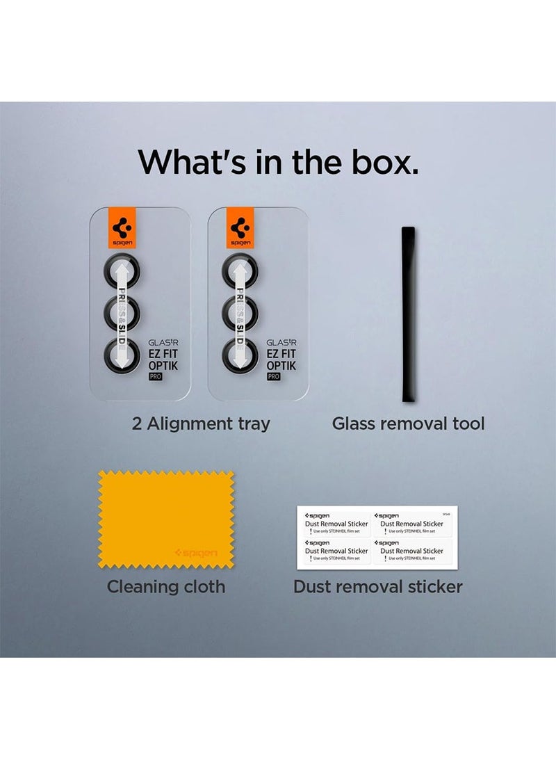 Glastr Ez Fit Optik Pro Samsung Galaxy S24 PLUS Camera Lens Protector [2 Pack] - Black