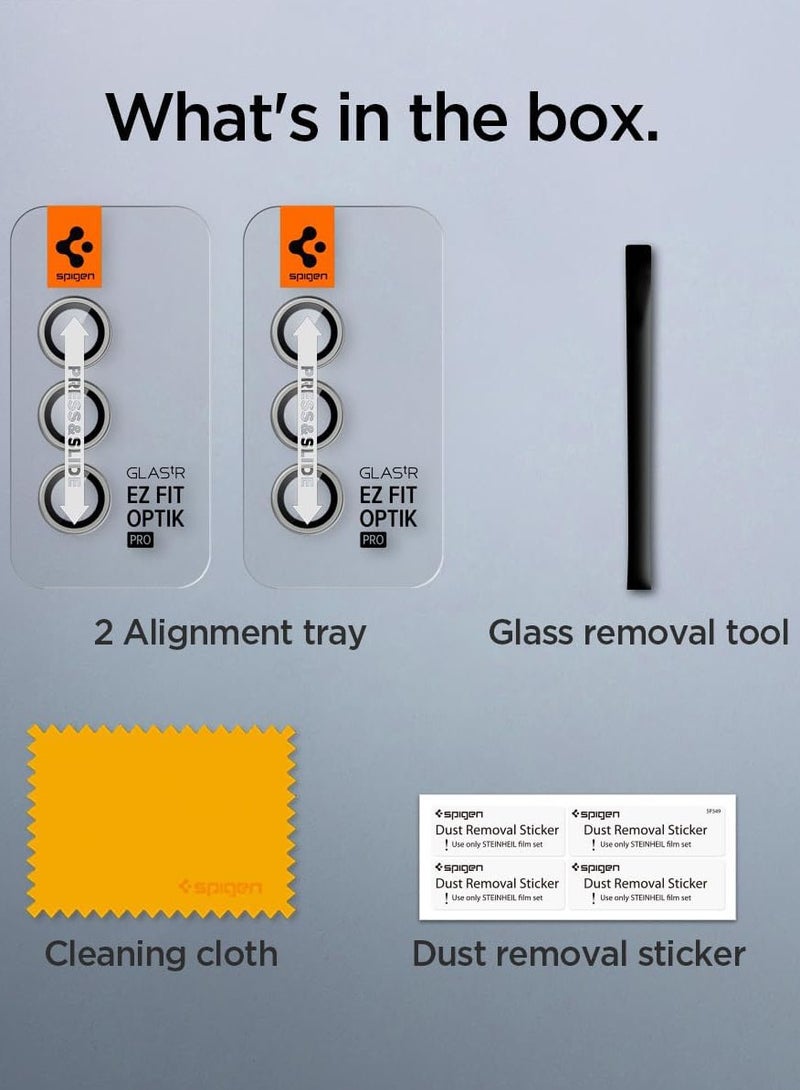 GLAStR EZ-Fit Optik PRO for Samsung Galaxy S24 Plus Camera Lens Protector [2 PACK] - Marble Gray