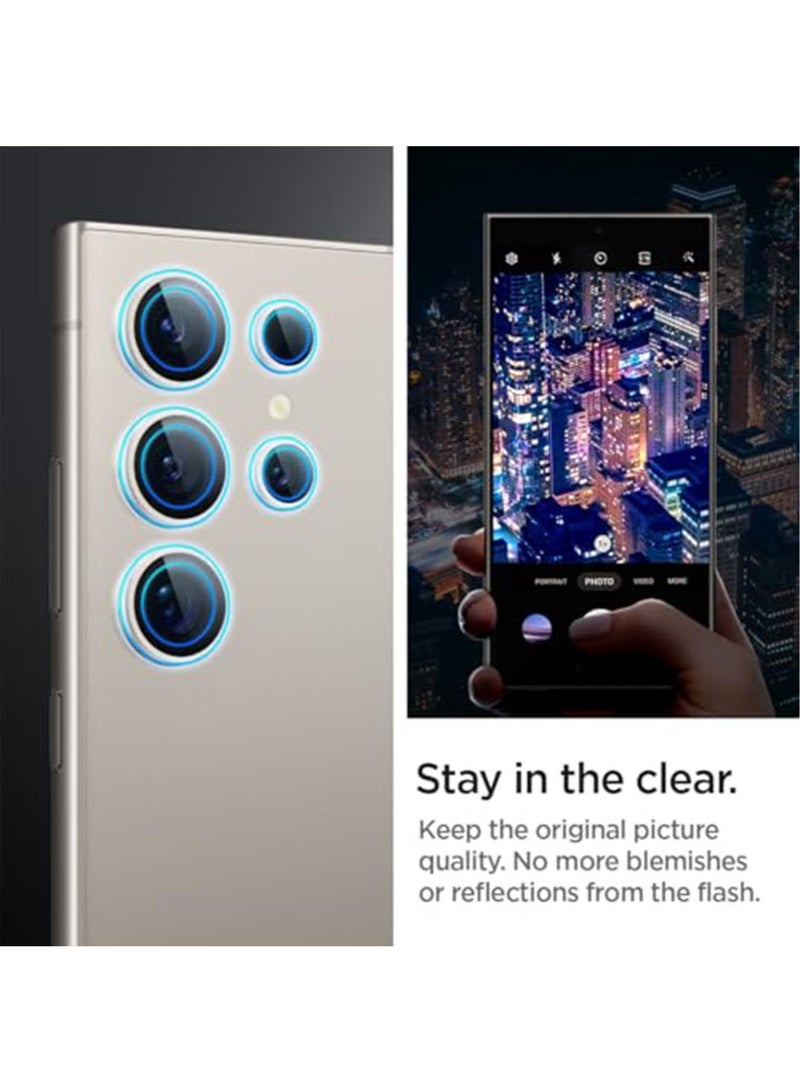 Glastr Ez Fit Optik PRO Samsung Galaxy S24 ULTRA Camera Lens Protector [2 Pack] - Grey