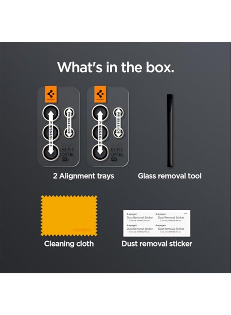 Glastr Ez Fit Optik PRO Samsung Galaxy S24 ULTRA Camera Lens Protector [2 Pack] - Grey