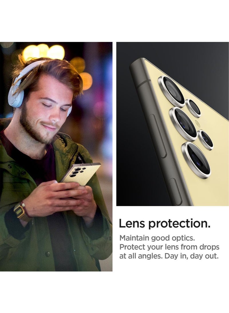 Glastr Ez Fit Optik PRO Samsung Galaxy S24 ULTRA Camera Lens Protector [2 Pack] - Yellow