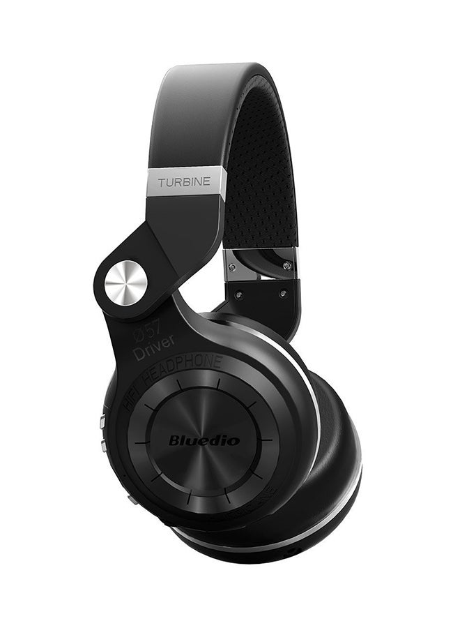 T2+ Wireless Bluetooth Headphones With FM Radio/MicroSD Card Slot/Microphone Black