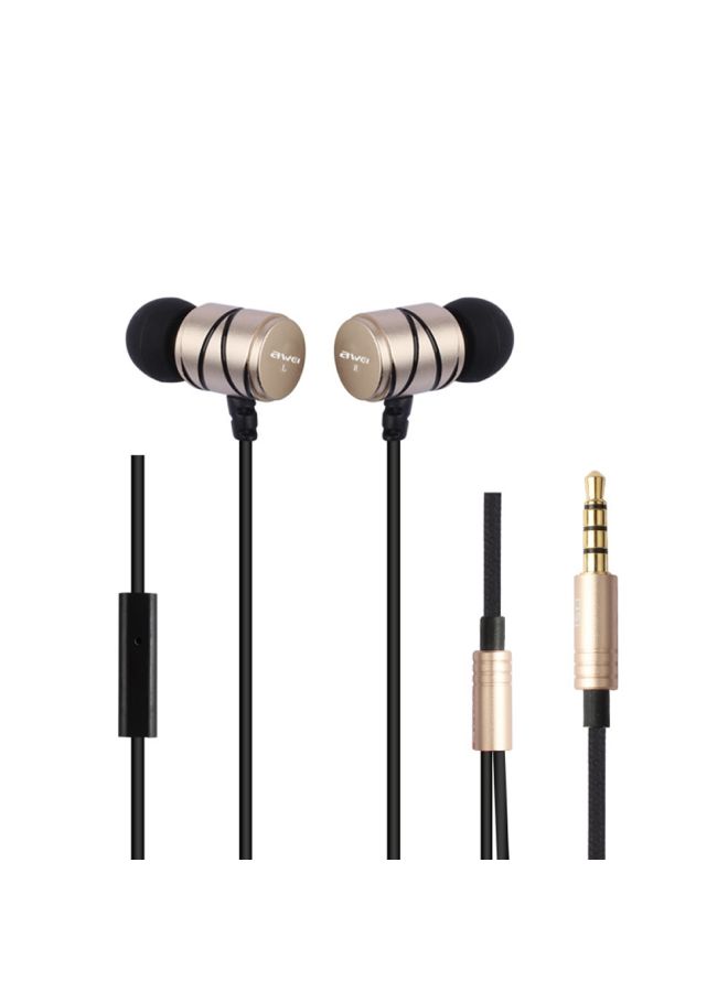 Universal In-Ear Headphones With Microphone Black/Gold