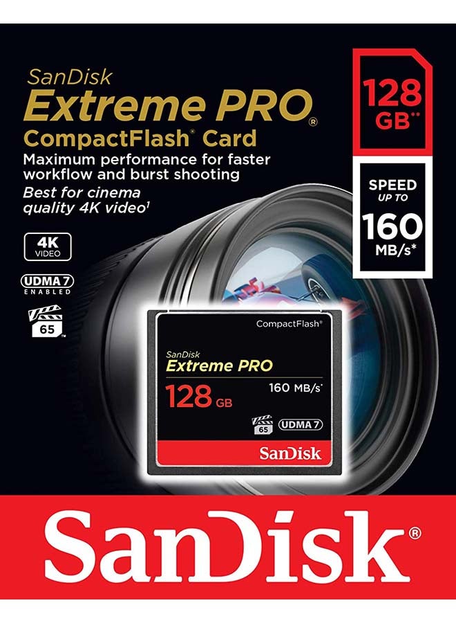 Extreme PRO CF 160MB/s 128 GB VPG 65, UDMA 7 128 GB