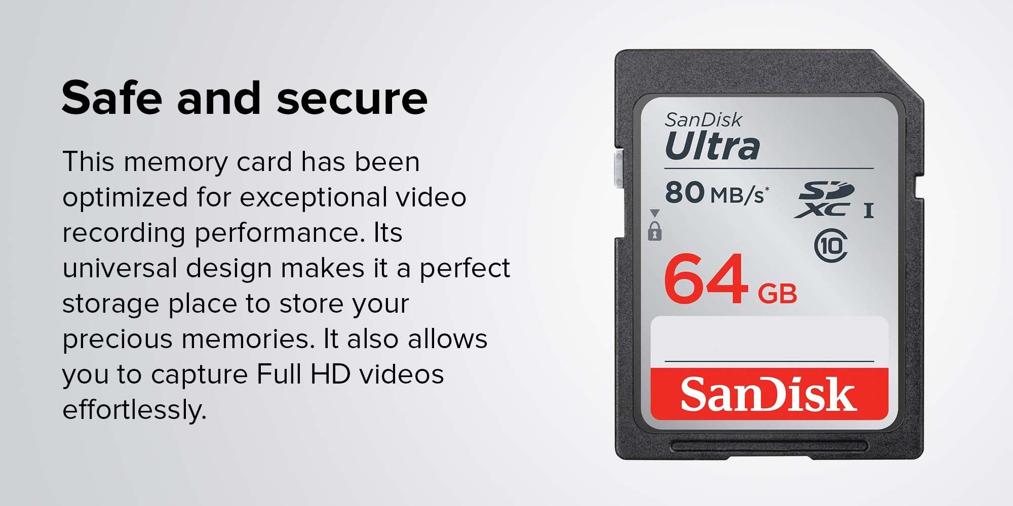 Ultra Class 10 SDXC UHS-I Memory Card Upto 80MB/s 64.0 GB