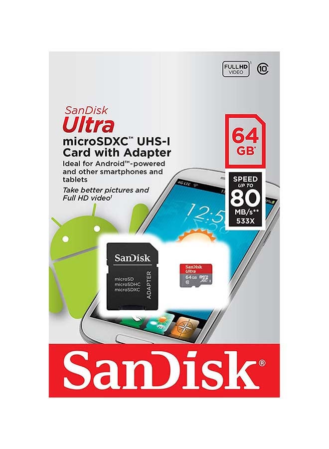 Ultra UHS-I MicroSDXC Card With Adapter 64.0 GB