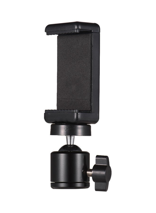 Adjustable Phone Holder Clip And Flexible Ball Head Adapter Mount Black