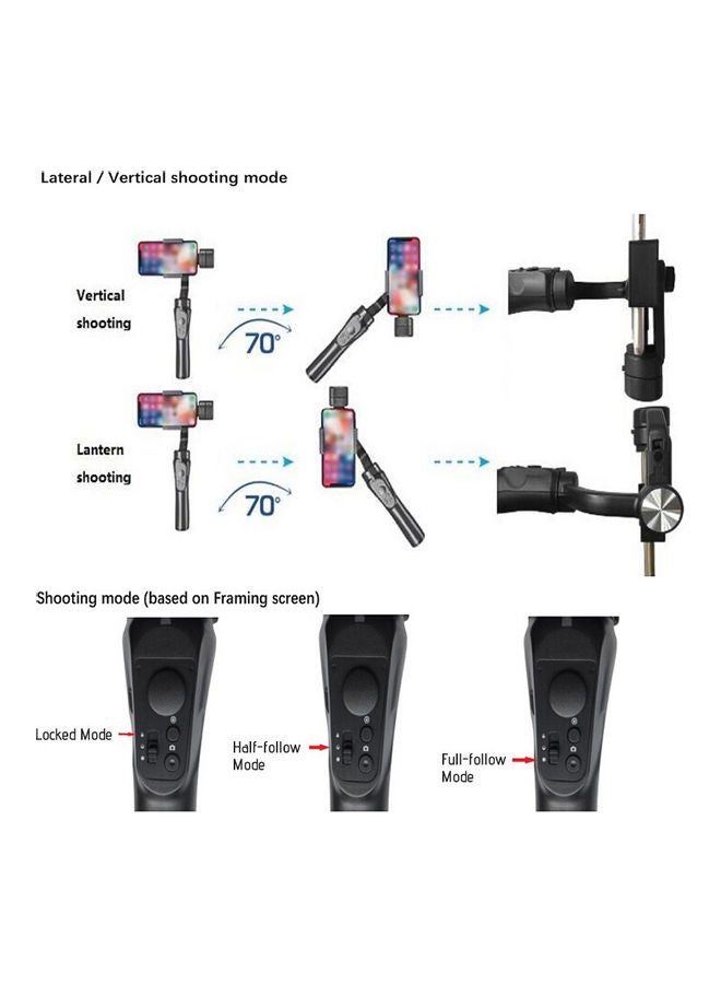 3-Axis Handheld Smartphone Gimbal Stabilizer Black