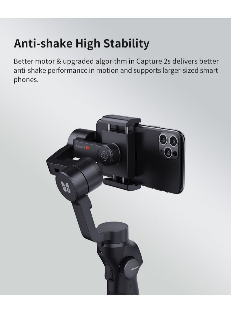 Handheld Gimbal Stabilizer for iPhone 11 Pro/X /XS Android Smartphone Vlog Youtuber Live Video Record with Sport Inception Mode Face Object Tracking(Upgraded 3-Axis Capture 2S)