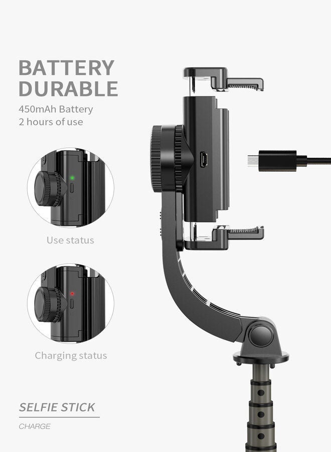 Gimbal Selfie Pod Selfie Stick Extendable Video Gimbal Stabilizer for Androids And iPhones Jet Black