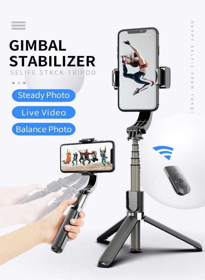 L08 Single Axis Handheld Gimbal Stabilizer With Wireless Shutter Tripod For Smartphone Action Camera Video Record Live Tools