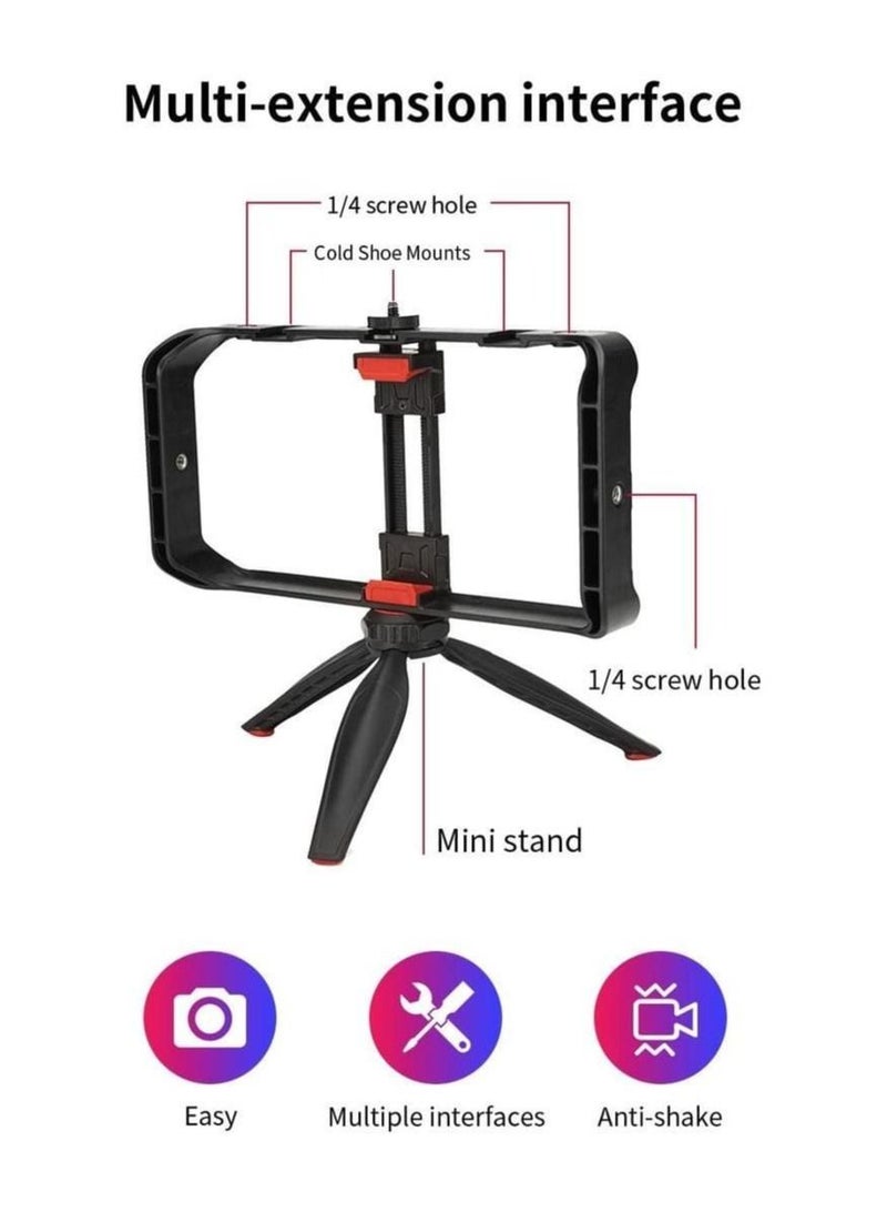 MT33 Mobile Phone Vlogging Filmmaking Cage Stabilizer with Tripod