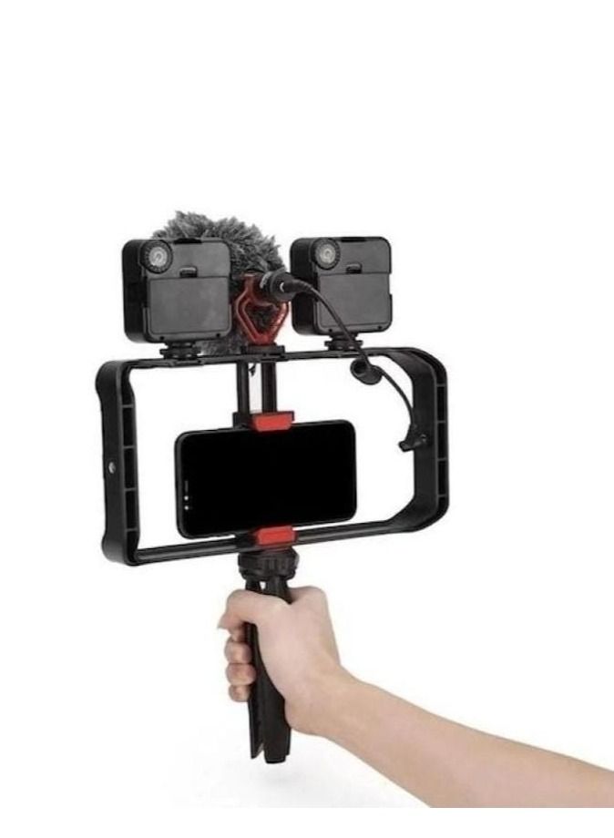 MT33 Mobile Phone Vlogging Filmmaking Cage Stabilizer with Tripod