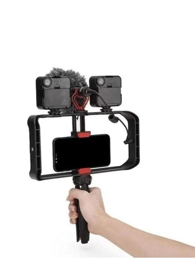 MT33 Mobile Phone Vlogging Filmmaking Cage Stabilizer with Tripod