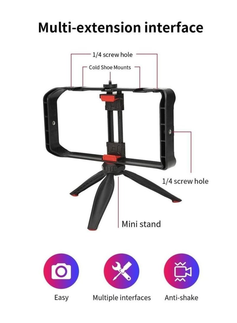 MT33 Mobile Phone Vlogging Filmmaking Cage Stabilizer with Tripod