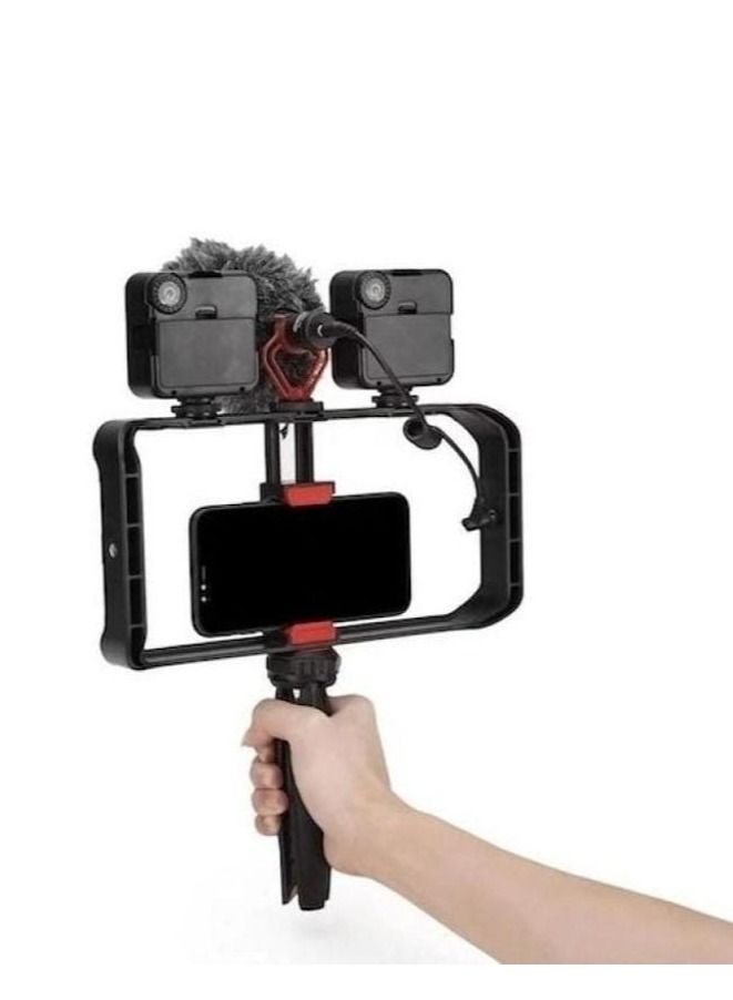 MT33 Mobile Phone Vlogging Filmmaking Cage Stabilizer with Tripod