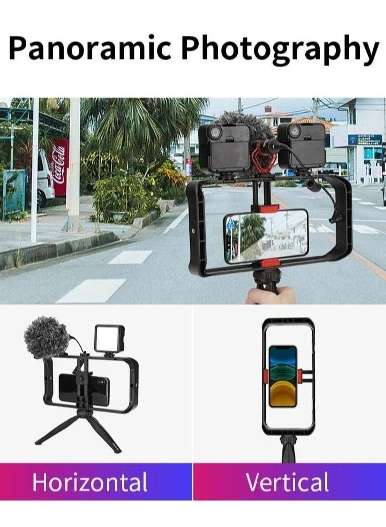 MT33 Mobile Phone Vlogging Filmmaking Cage Stabilizer with Tripod