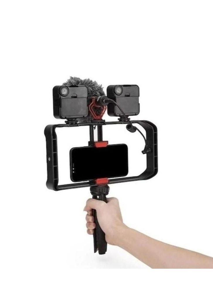 MT33 Mobile Phone Vlogging Filmmaking Cage Stabilizer with Tripod