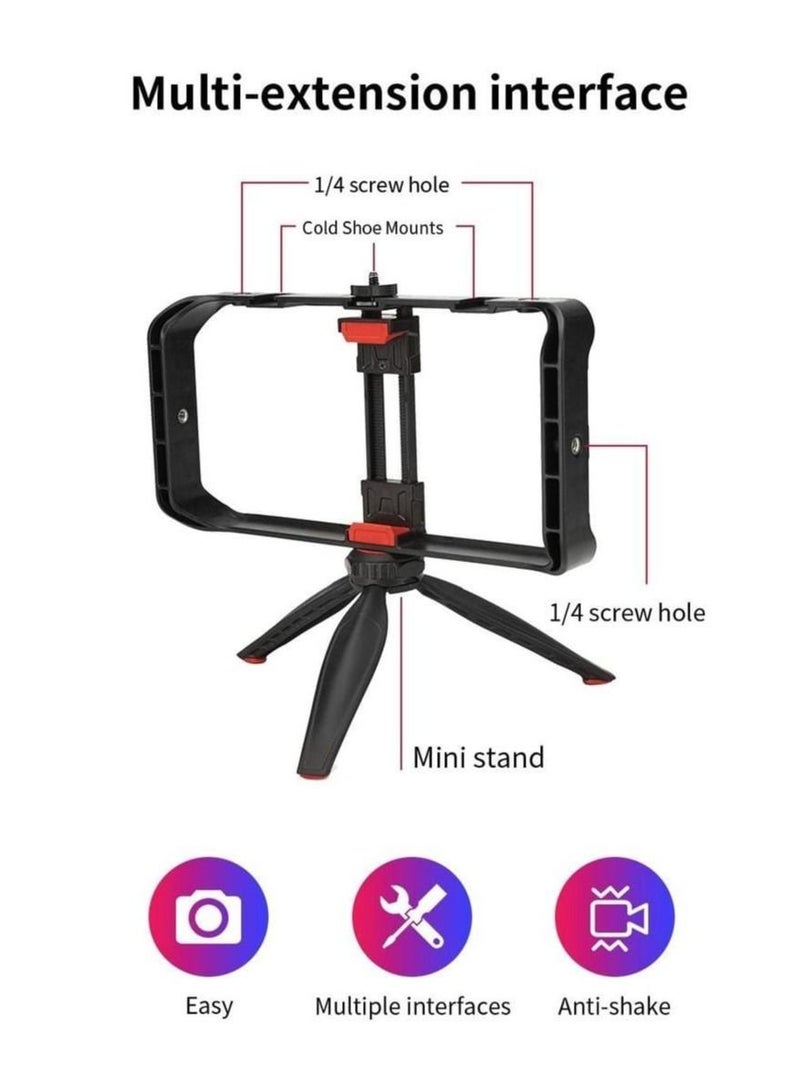 MT33 Mobile Phone Vlogging Filmmaking Cage Stabilizer with Tripod