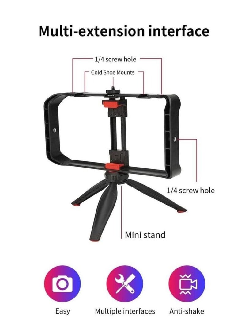 MT33 Mobile Phone Vlogging Filmmaking Cage Stabilizer with Tripod