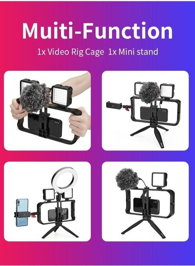 MT33 Mobile Phone Vlogging Filmmaking Cage Stabilizer with Tripod