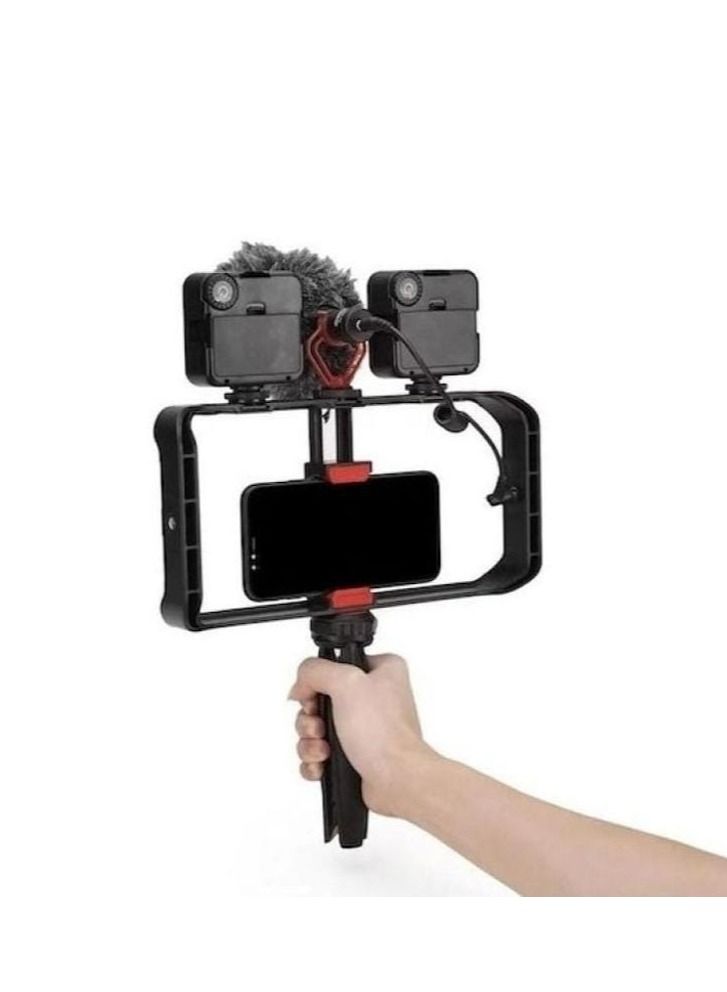 MT33 Mobile Phone Vlogging Filmmaking Cage Stabilizer with Tripod