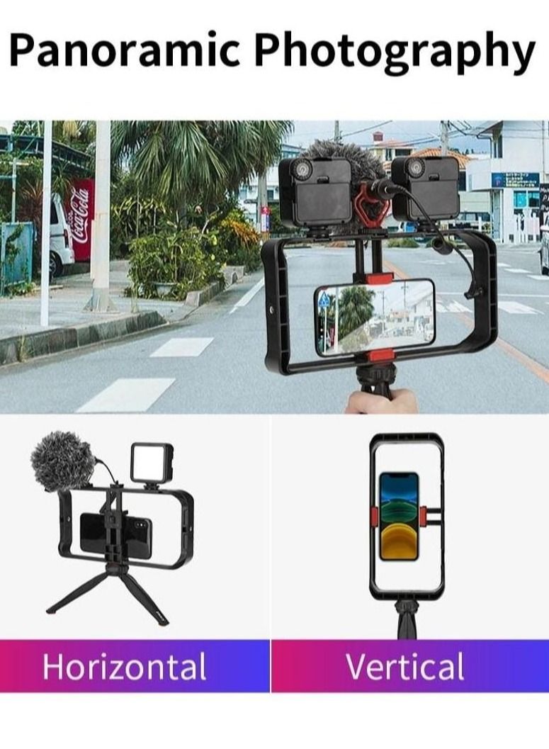 MT33 Mobile Phone Vlogging Filmmaking Cage Stabilizer with Tripod