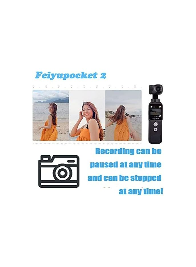 Feiyu Pocket-2 Handheld Action Camera 4K 60FPS with 3-Axis Gimbal Stabilizer, 130° Wide Angle, 1.3