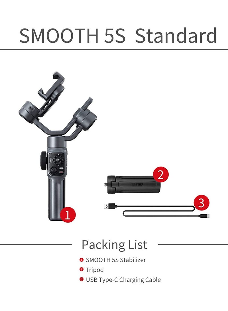 Smooth 5S Professional Gimbal Stabilizer for Smartphone Handheld 3-Axis Phone Gimbal