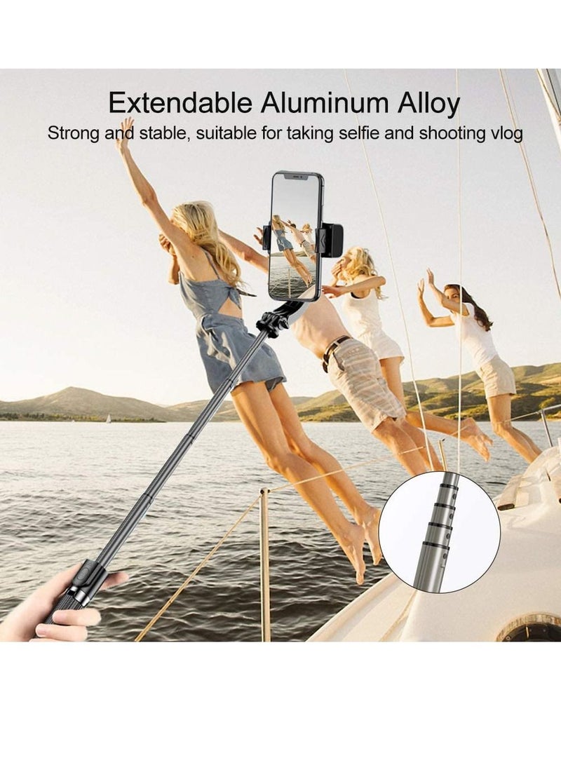 Selfie Stick Gimbal Stabilizer, 360° Rotation Tripod with Wireless Remote, Portable Phone Holder, Auto Balance 1-Axis Gimbal for Smartphones Tiktok Vlog Youtuber Live Video Record