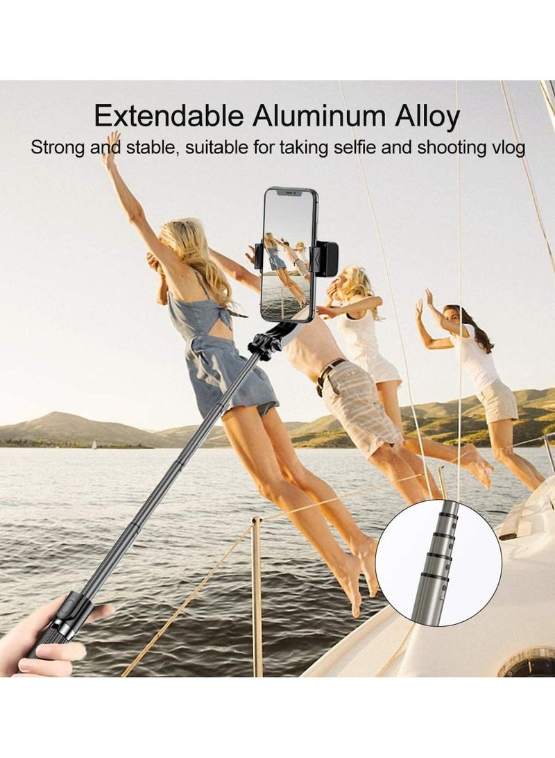 Selfie Stick Gimbal Stabilizer, 360° Rotation Tripod with Wireless Remote, Portable Phone Holder, Auto Balance 1-Axis Gimbal for Smartphones Tiktok Vlog Youtuber Live Video Record