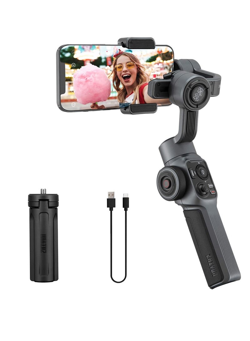 Smooth 5, Gimbal Stabilizer for iPhone Android Smartphones Gimbal 3 Axis with Tripod for Vlog YouTube TikTok Instagram Live Video, Standard Package