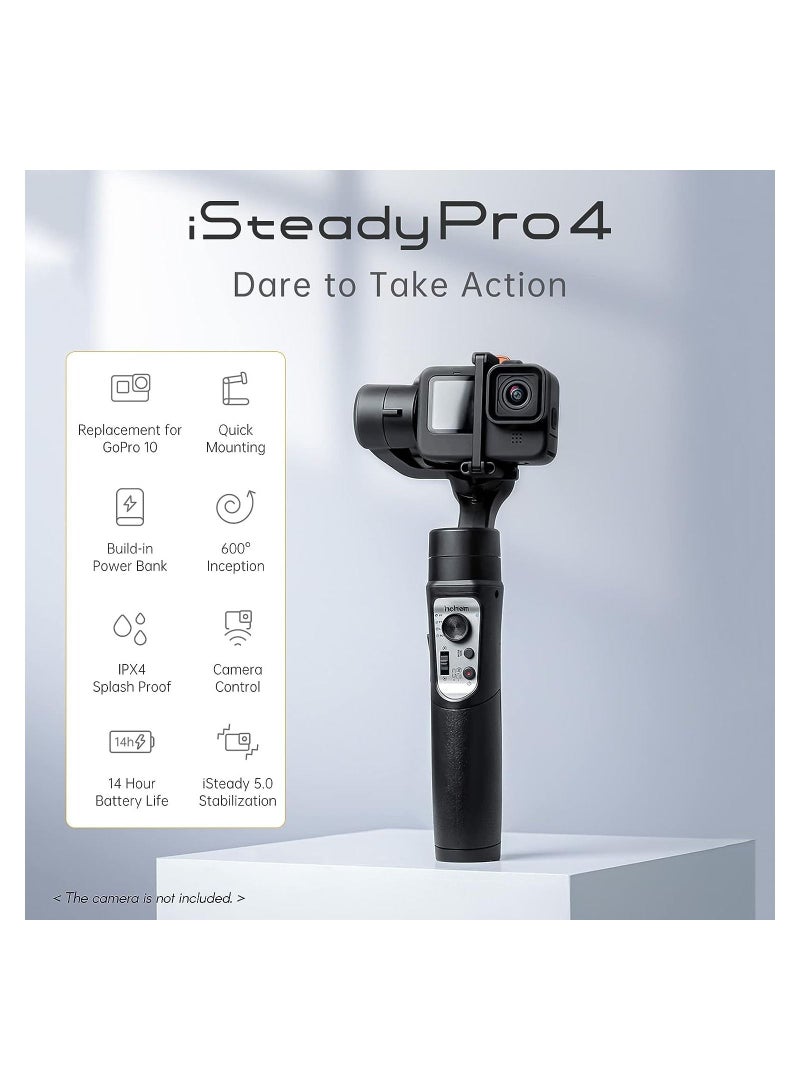 action camera gimbal，iSteady Pro 4 3-Axis Handheld Sports Camera Gimbal Stabilizer Wireless Control Splash Proof Stabilizer Replacement for GoPro 11 10 9 8 7 6 5 4 3 OSMO Action Insta360 One R