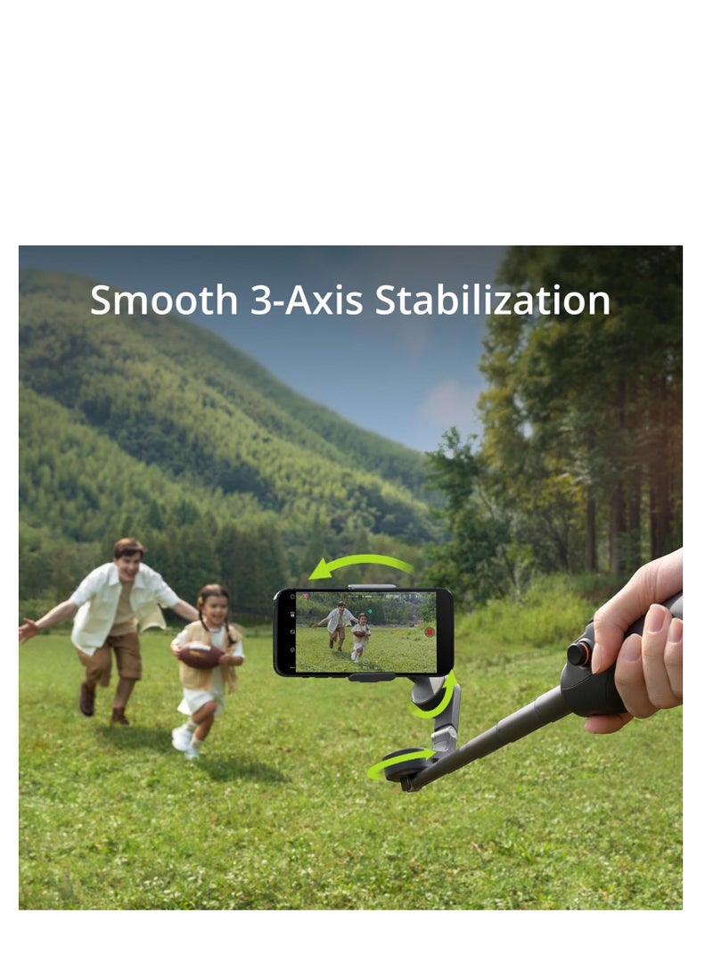 Gimbal Stabilizer with Sport Mode Face or Object Tracking and Time Lapse for iPhone 13 12 11 Pro XS Max XR X 8 Plus 7 6 SE and Android Smartphones Ideal for YouTubers and Vloggers.