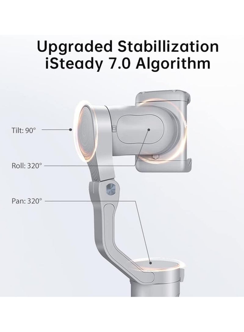 HoHem Smartphone Gimbal iSteady XE Kit 3-Axis Cell Phone Stabilizer for iPhone 14 13 Pro Max & Android,Include Fill Light,One-Key Inception for Youtuber,Vlog,Video Record,Live Stream(2023 Black Kit)