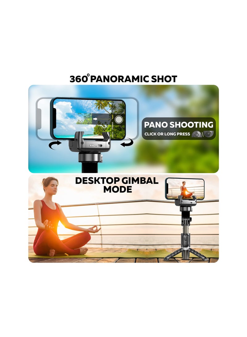 G2 Gimbal, with LED Fill Light, Anti-Shake 1-Axis Gimbal Stabilizer with 360° Rotation with Bluetooth Remote, Auto Balance for Vlog, for Live Video Recording, with App, Phone Gimbal Stabilizer